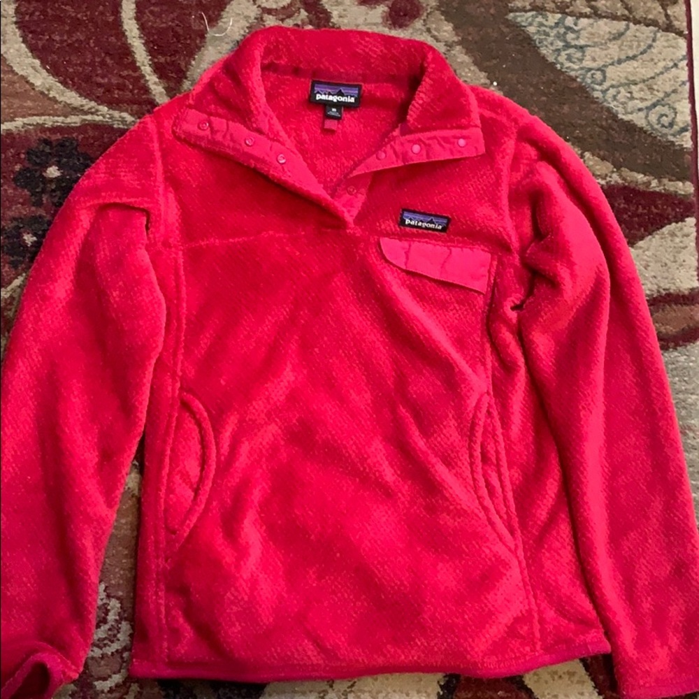 Patagonia dark pink Re-Tool Snap-T Fleece Pullover